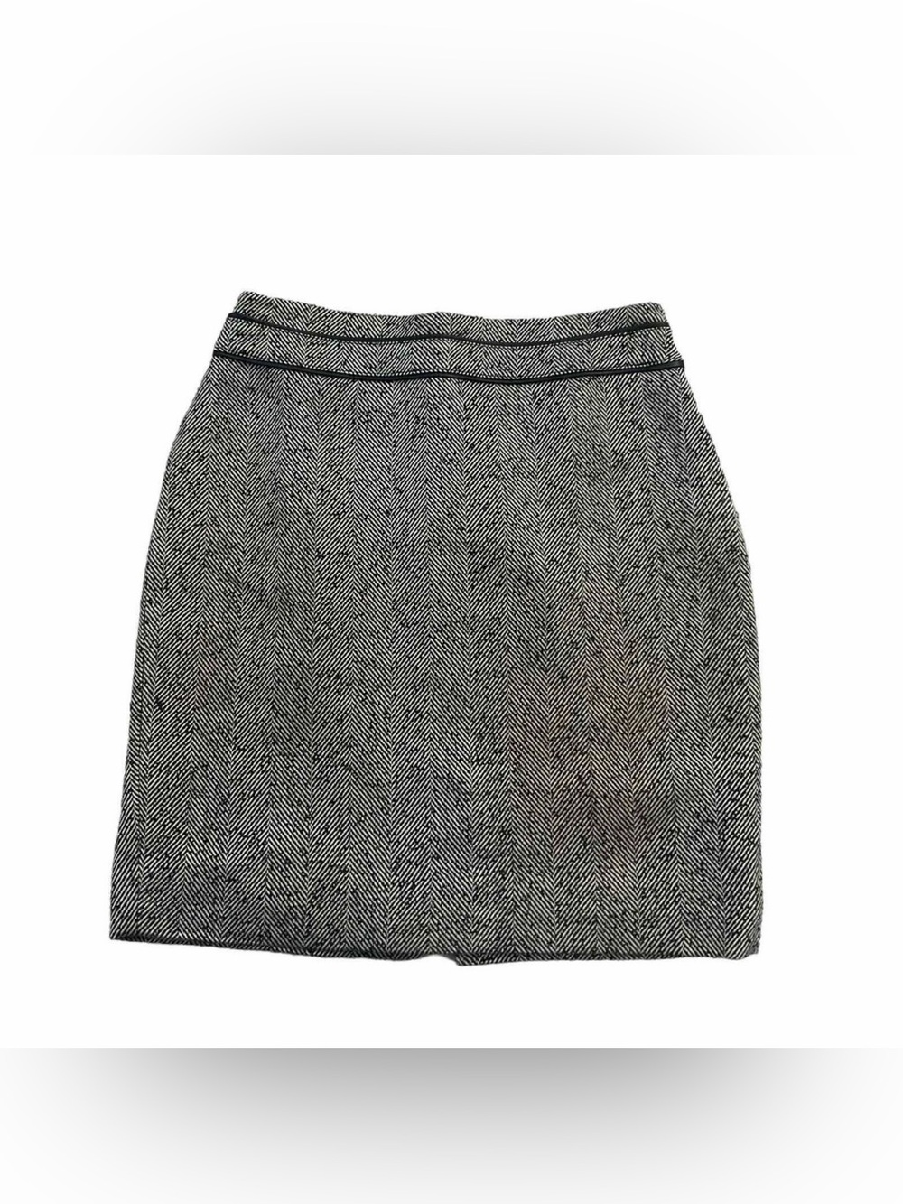 White House Black Market Black and White Herringbone Pencil Skirt